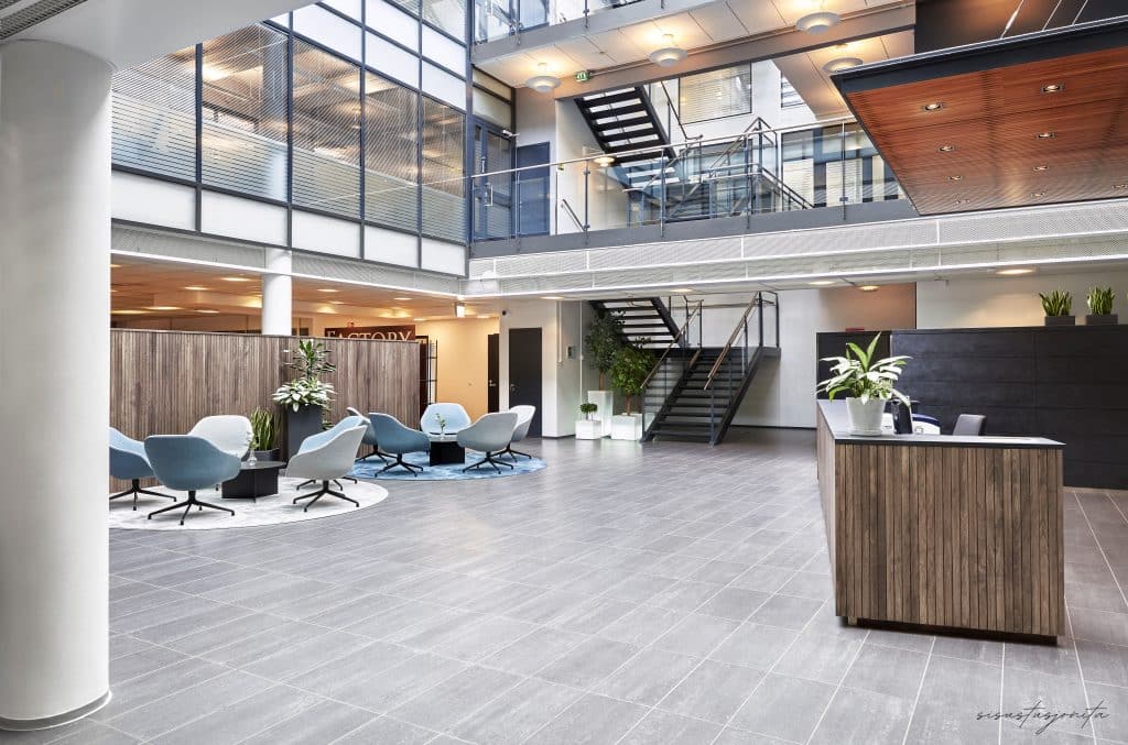 Sisustussuunnittelu Business Center lounge